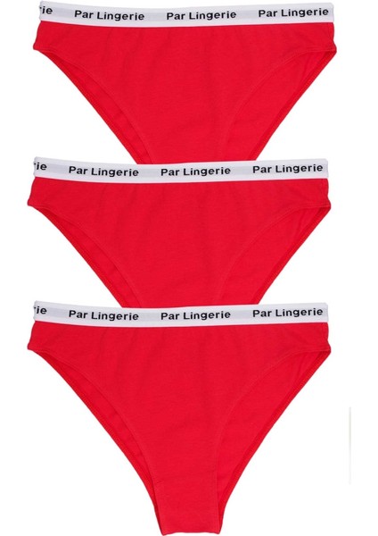Yılbaşı 3Lü Slip Külot Seti Kırmızı