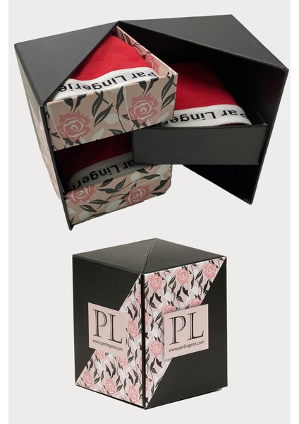 Yılbaşı 3Lü Slip Külot Seti Kırmızı modelleri