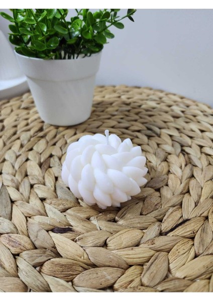 Çiçek Desen Kokulusoya Mum - Krem fiyatları