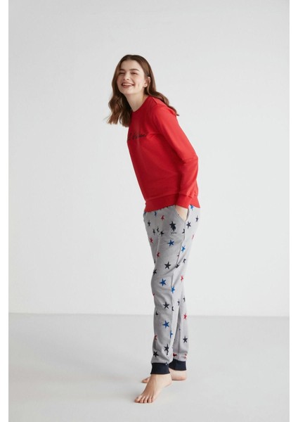 Voem Kadın Kırmızı Patlı Pijama Takımı 16958 fiyatları