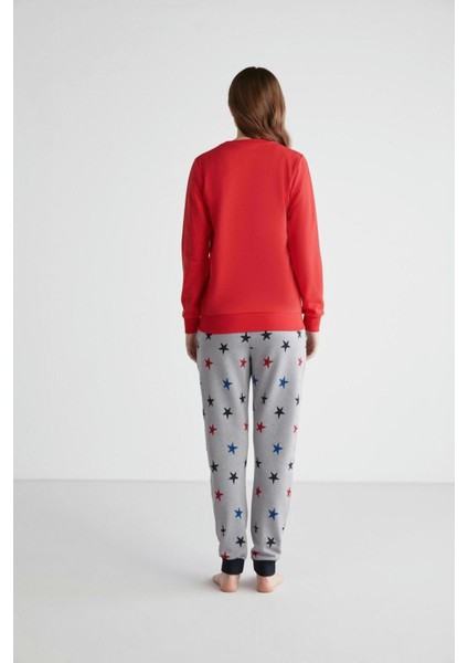 Voem Kadın Kırmızı Patlı Pijama Takımı 16958 modelleri