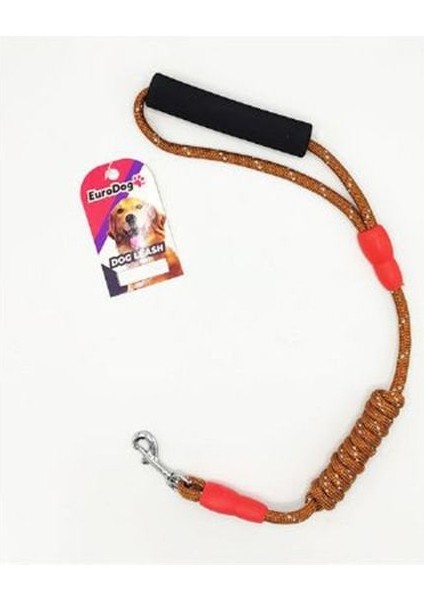 Reflektörlü Köpek Uzatma Tasması Kahverengi 8 mm 120 cm