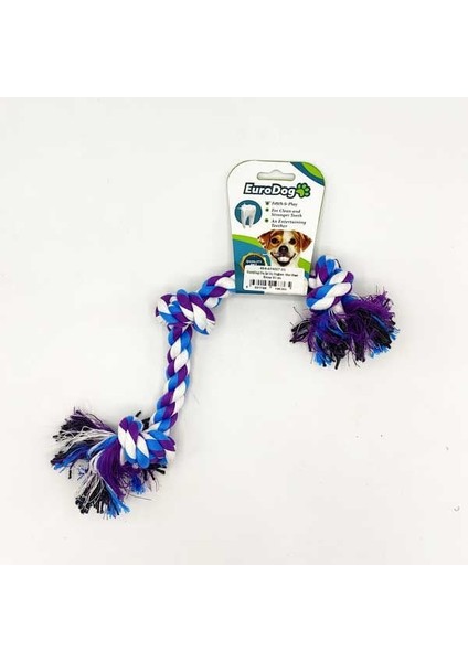 Üç Düğümlü Diş Kaşıma Ipi Köpek Oyuncağı Beyaz/mavi/mor 40 cm