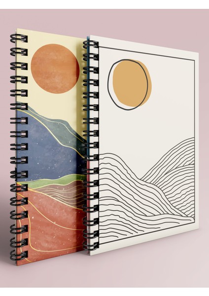 Kareli ve Çizgili Defter Takımı - A5 - Çelik Spiral - 2X80 Sayfa