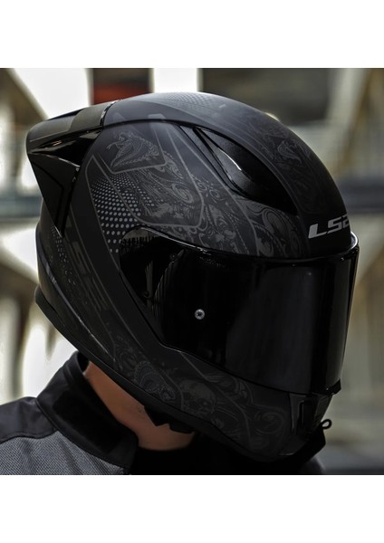 Rapıd 2 Race Crypt Mat Siyah Fullface Motosiklet Kaskı Siyah Camlı