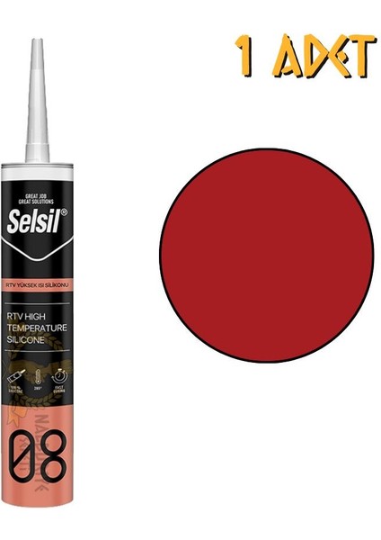 Rtv 250 Derece Dayanıklı Isı Silikonu Kırmızı 310 Ml.