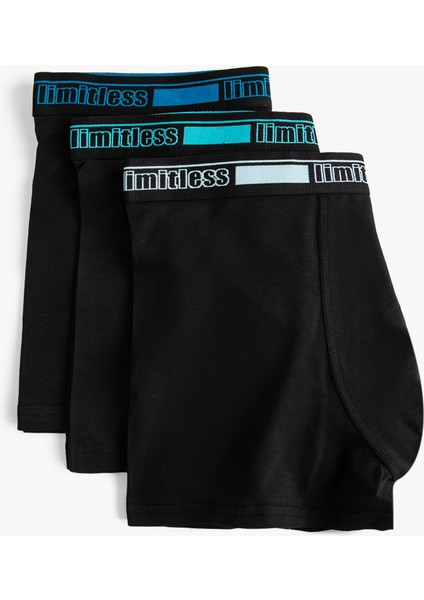 3'lü Boxer Seti Slogan Baskılı Pamuklu