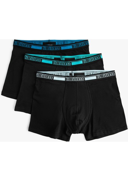 3'lü Boxer Seti Slogan Baskılı Pamuklu