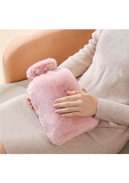 Peluş Kılıflı Çıkarılabilir Sıcak Su Torbası Yumuşak Kılıflı Yıkanabilir 2 lt El Isıtıcı