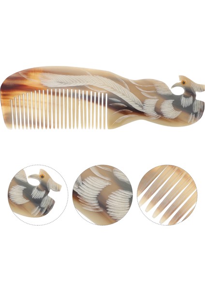 Doğal Kemik Tarak Sığır Boynuzu Saç Tarağı Hakiki El Yapımı Tavus Kuşu Modeli Kt-113 - 18 Cm modelleri