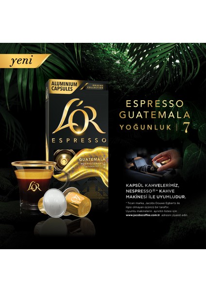 Espresso Origin India - Colombia - Guatemala 3'lü Tanışma Paketi 30 Kapsül