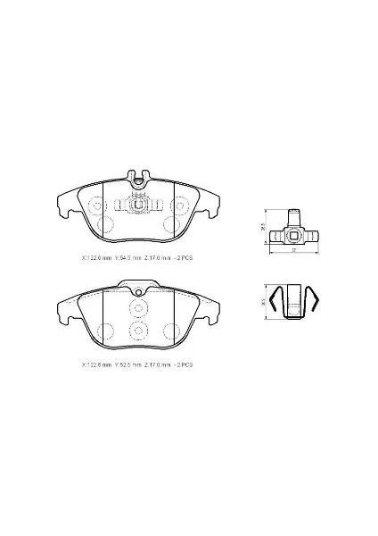 Mercedes C Class- W204- 07/11; Arka Fren BALATASI(KABLOSUZ)DİSK)122.6X54.5X17/122.6X52.5X17)(BRAMAX) modelleri
