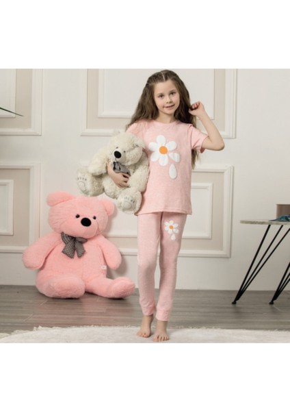 Semm Mix Papatyalı Pembe Çocuk Pijama Takımı