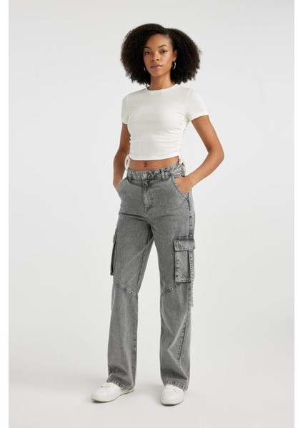 90's Wide Leg Yüksek Bel Geniş Paça Uzun Jean Pantolon B5475AX23CW