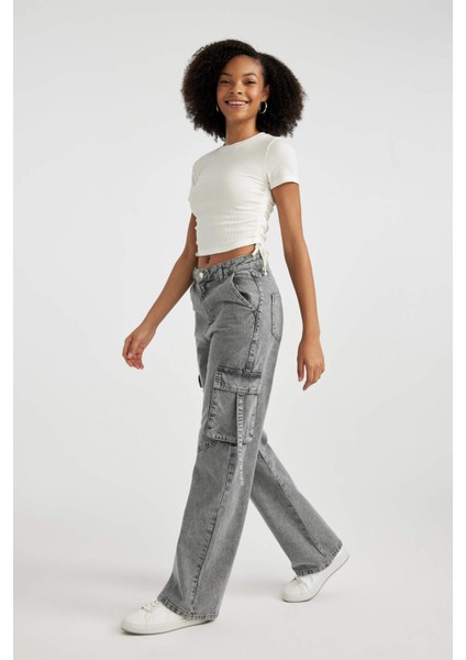 90's Wide Leg Yüksek Bel Geniş Paça Uzun Jean Pantolon B5475AX23CW