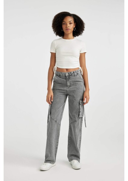 90's Wide Leg Yüksek Bel Geniş Paça Uzun Jean Pantolon B5475AX23CW