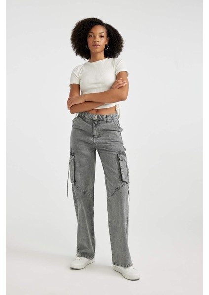90's Wide Leg Yüksek Bel Geniş Paça Uzun Jean Pantolon B5475AX23CW