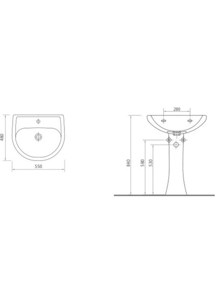 Lavabo 48X55