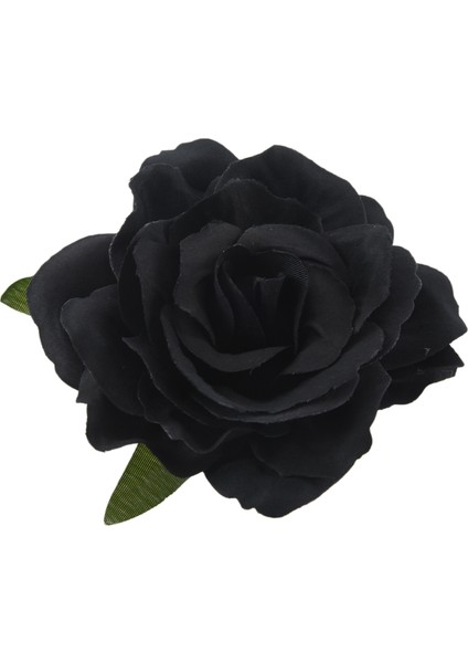 Ipek Çiçek Saç Klipsi Broş Düğün Korsaj Çiçek Klipsi 8cm Broş Aksesuarı - Siyah (Yurt Dışından) fiyatları