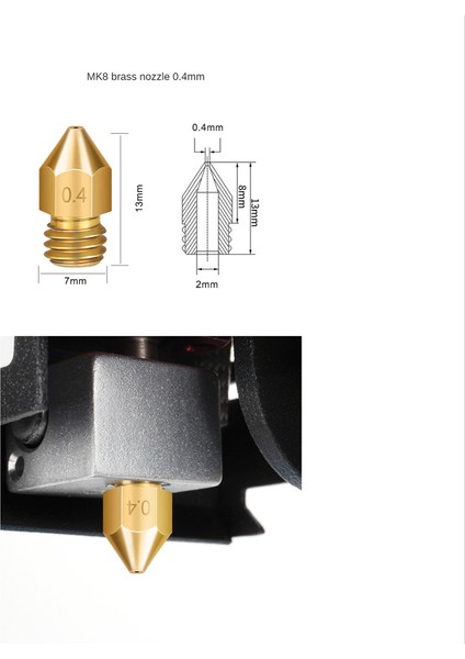 24 Adet Mk8 Pirinç Meme 3D Yazıcılar Için Hotend 1.75 mm Filament J-Kafa CR10 Isı Bloğu Ender3 Hotend M6 Konu (Yurt Dışından)