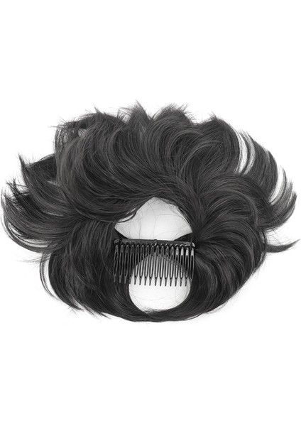 Dağınık Topuz Saç Parçası Yan Tarak Klip Saç Topuz Tousled Updo Postiş Kadınlar Için Ayarlanabilir Tousled Updo A (Yurt Dışından)