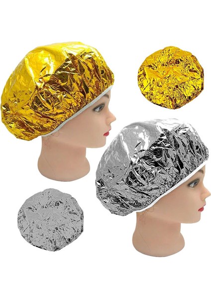 Duş Başlığı Isı Yalıtımı Alüminyum Folyo Şapka Kadınlar Için Elastik Banyo Başlığı Kuaför Banyo-Gümüş (Yurt Dışından) fırsatları