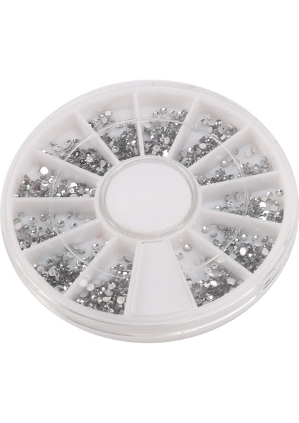 Gümüş Rhinestones Kutuları Kristal Tırnak Manikür Tırnak 1.5 mm Tekerlek (Yurt Dışından)