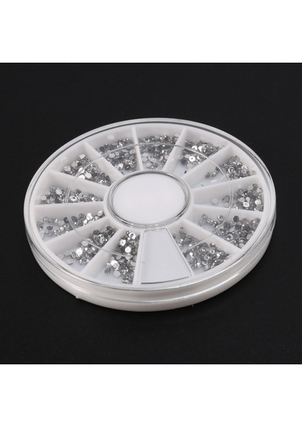 Gümüş Rhinestones Kutuları Kristal Tırnak Manikür Tırnak 1.5 mm Tekerlek (Yurt Dışından) fiyatları