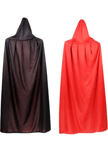 2pcs Cadılar Bayramı Vampir Pelerini, Cadılar Bayramı Yetişkin Cosplay Için Geri Dönüşümlü Kapüşonlu Vampir Pelerini, Siyah ve Kırmızı 5ft B (Yurt Dışından)