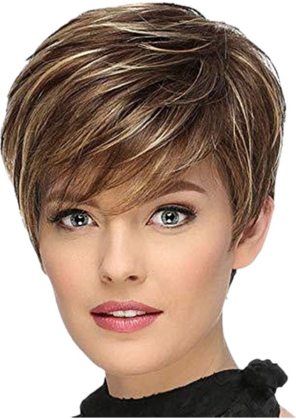 Kısa Düz Sentetik Peruk Kadın Doğal Peruk Rol Oynayan Parti ve Günlük Kullanım Için Peruk (Yurt Dışından)