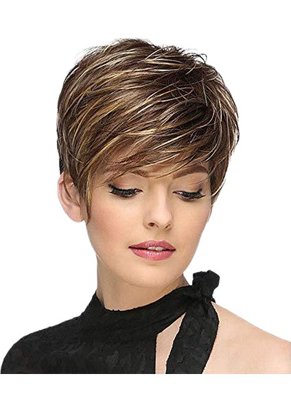 Kısa Düz Sentetik Peruk Kadın Doğal Peruk Rol Oynayan Parti ve Günlük Kullanım Için Peruk (Yurt Dışından) modelleri