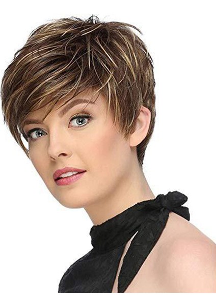 Kısa Düz Sentetik Peruk Kadın Doğal Peruk Rol Oynayan Parti ve Günlük Kullanım Için Peruk (Yurt Dışından) indirimleri