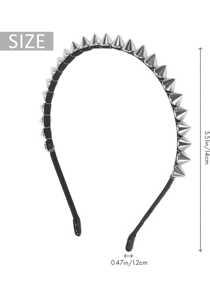 Gümüş Metal Damızlık Perçin Spike Kafa Bandı Saç Kafa Bandı Aliceband Punk Kız (Yurt Dışından) fırsatları