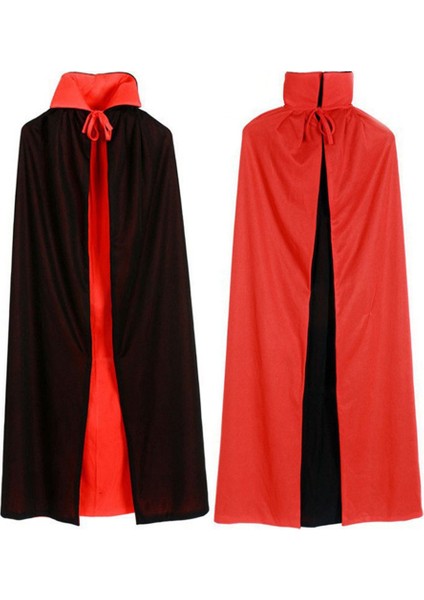 2pcs Cadılar Bayramı Vampir Pelerini, Cadılar Bayramı Yetişkin Cosplay Için Geri Dönüşümlü Kapüşonlu Vampir Pelerini, Siyah ve Kırmızı 5ft A (Yurt Dışından)