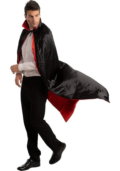 2pcs Cadılar Bayramı Vampir Pelerini, Cadılar Bayramı Yetişkin Cosplay Için Geri Dönüşümlü Kapüşonlu Vampir Pelerini, Siyah ve Kırmızı 5ft A (Yurt Dışından)