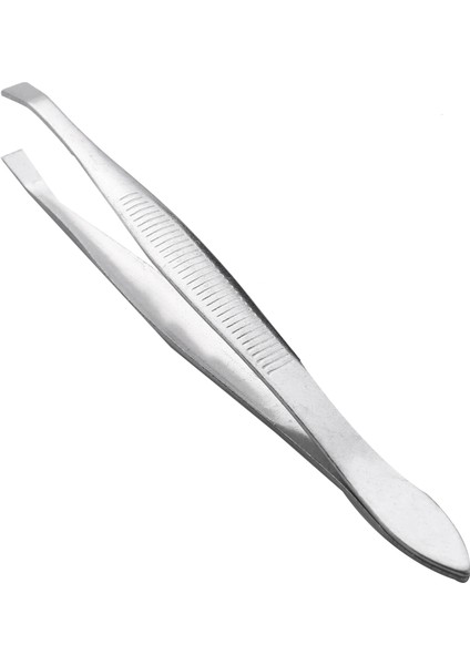 Bayan Için Gümüş Ton Eğimli Düz Uç Metal Saç Kaş Cımbız Kozmetik Aracı (Yurt Dışından)