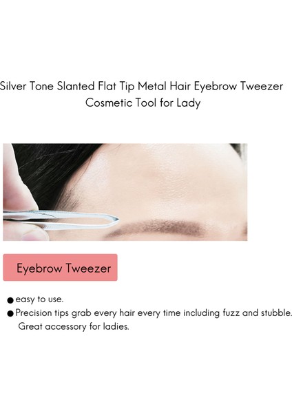 Bayan Için Gümüş Ton Eğimli Düz Uç Metal Saç Kaş Cımbız Kozmetik Aracı (Yurt Dışından) fırsatları