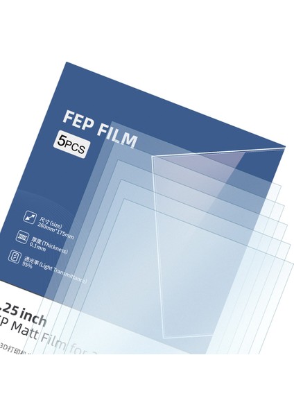 5 Adet Fep Mat Flim Foton M3 Artı Boyutu 260X175 mm T = 0.1 mm Tek Taraflı Buzlu Yayın Filmi 3D Baskı Aksesuarları (Yurt Dışından)