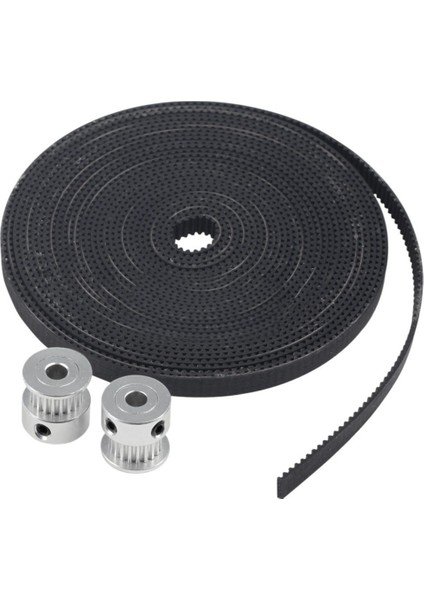 2m 2gt 6mm Kauçuk Kasnak Triger Kayışı + 2 Adet 20T Diş 5mm Dişli Kasnak (Yurt Dışından)