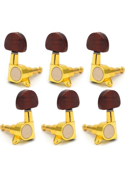 Gitar Kilitli Dize Akortçular Tuning Peg Anahtar Makine Kafaları Akustik Elektro Gitar Için Yarım Daire Düğmesi Akustik Gitar Akort Peg (3l +) (Yurt Dışından)