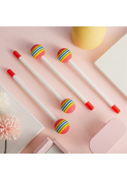 12 Adet Lolipop Davul Tokmak Sopa Yuvarlak Gökkuşağı Çekiç Vurmalı Sopa Sopa Çocuklar Için Çocuk Çekiç Müzikli Oyuncak (Yurt Dışından)