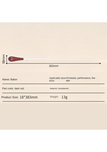 38.3cm Gülağacı Profesyonel Müzik Şefi Baton Taşınabilir Direktör Orkestra Şefi Baton (Yurt Dışından)