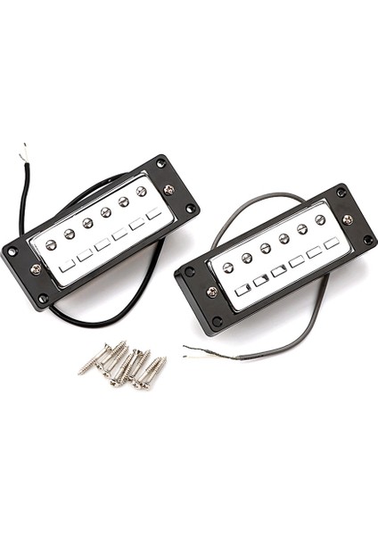 Elektro Gitar Parçaları Için Siyah Halkalı 2 Adet Mini 6 Dize Gitar Humbucker Transfer Seti (Yurt Dışından)