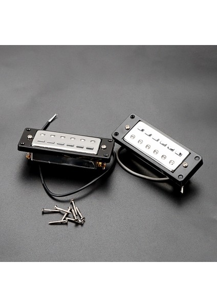 Elektro Gitar Parçaları Için Siyah Halkalı 2 Adet Mini 6 Dize Gitar Humbucker Transfer Seti (Yurt Dışından)