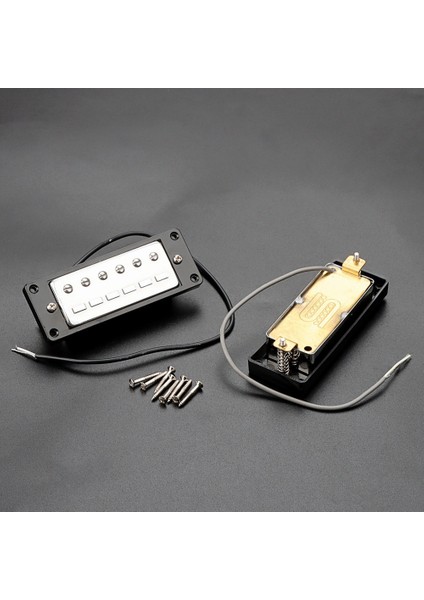 Elektro Gitar Parçaları Için Siyah Halkalı 2 Adet Mini 6 Dize Gitar Humbucker Transfer Seti (Yurt Dışından)