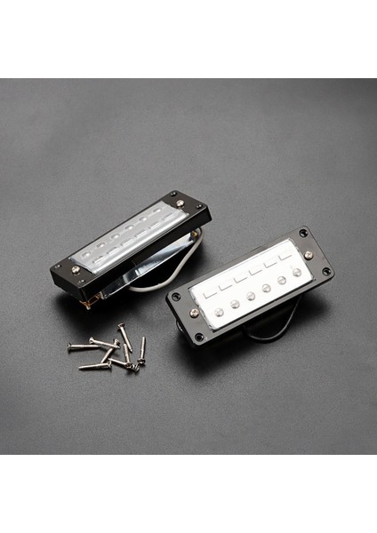 Elektro Gitar Parçaları Için Siyah Halkalı 2 Adet Mini 6 Dize Gitar Humbucker Transfer Seti (Yurt Dışından)