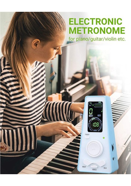 Elektronik Metronom Dijital Metronom Piyano Için Evrensel Metronom Gitar Keman Davul Için Metronom, Siyah (Yurt Dışından)