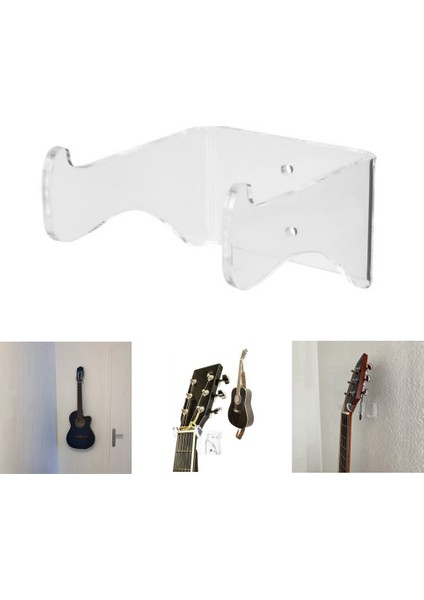 2 Paket Gitar Duvar Askı Şeffaf Dayanıklı Şeffaf Akrilik Duvar Montaj Rafı Gitar Keman Için (Yurt Dışından)