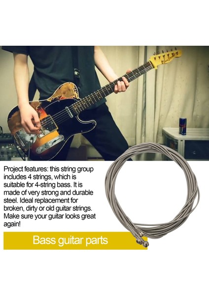 4 Adet Paslanmaz Çelik Bas Dizeleri Parçaları Aksesuarları Gitar Teli Gümüş Kaplama Ölçer Müzik Aksesuarları (Yurt Dışından) fiyatları