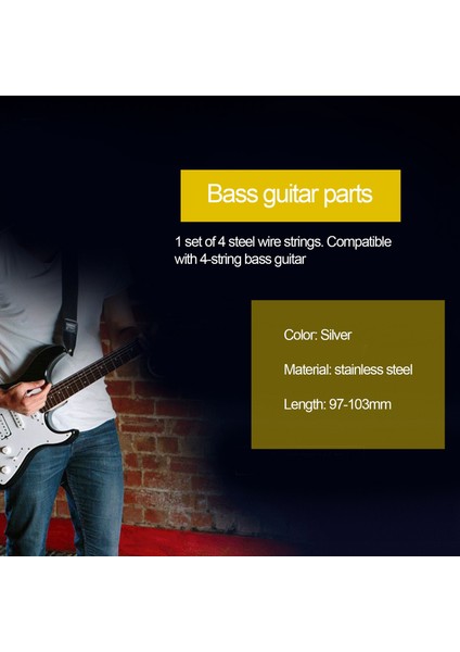 4 Adet Paslanmaz Çelik Bas Dizeleri Parçaları Aksesuarları Gitar Teli Gümüş Kaplama Ölçer Müzik Aksesuarları (Yurt Dışından) modelleri